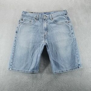 Levis Shorts Mens 33 Blue 569 Relaxed Straight 11" Skater Bermuda Jean‎ Jorts a